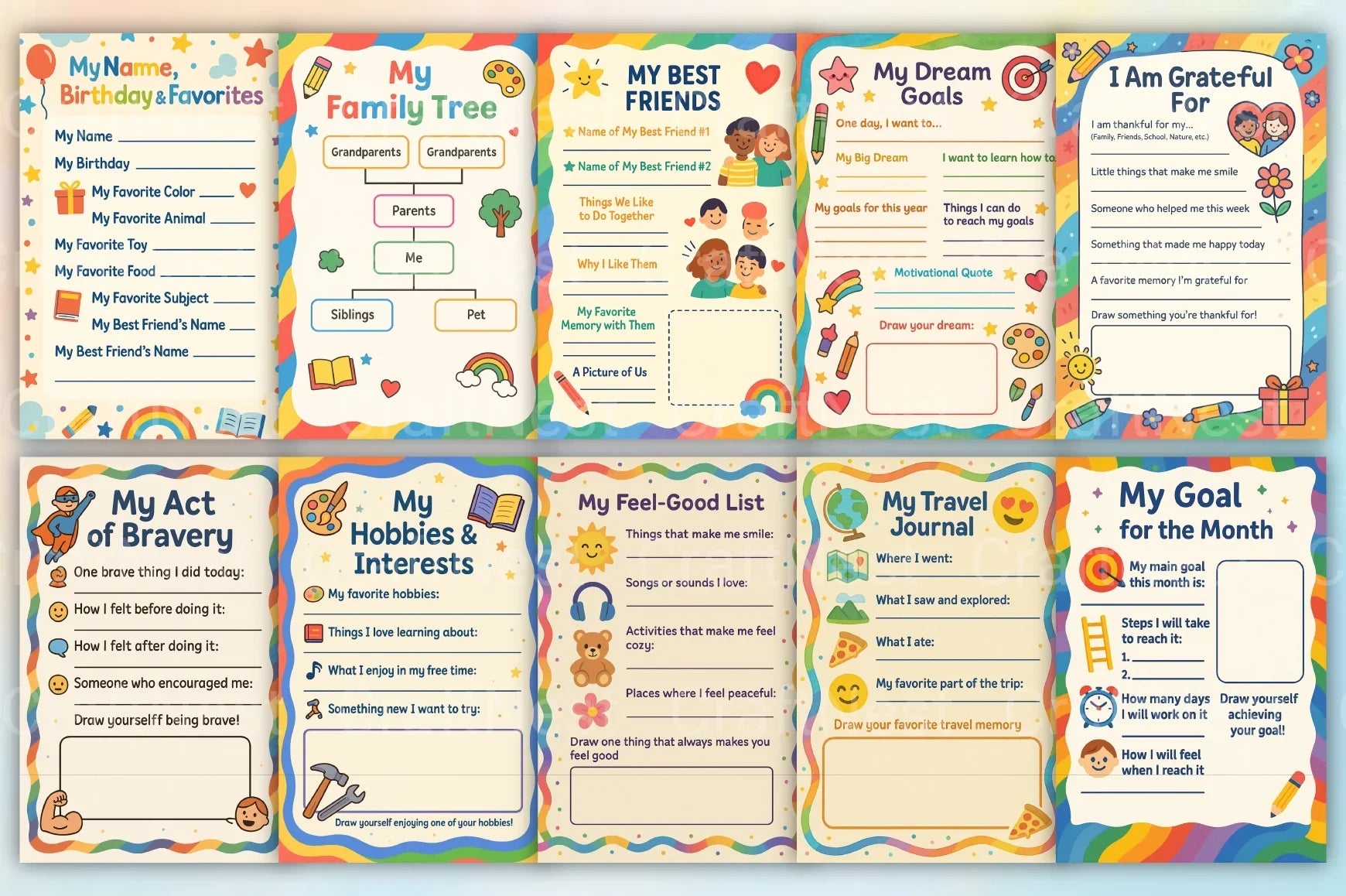 Kids Colorful Planner - CraftNest - Digital Crafting and Art