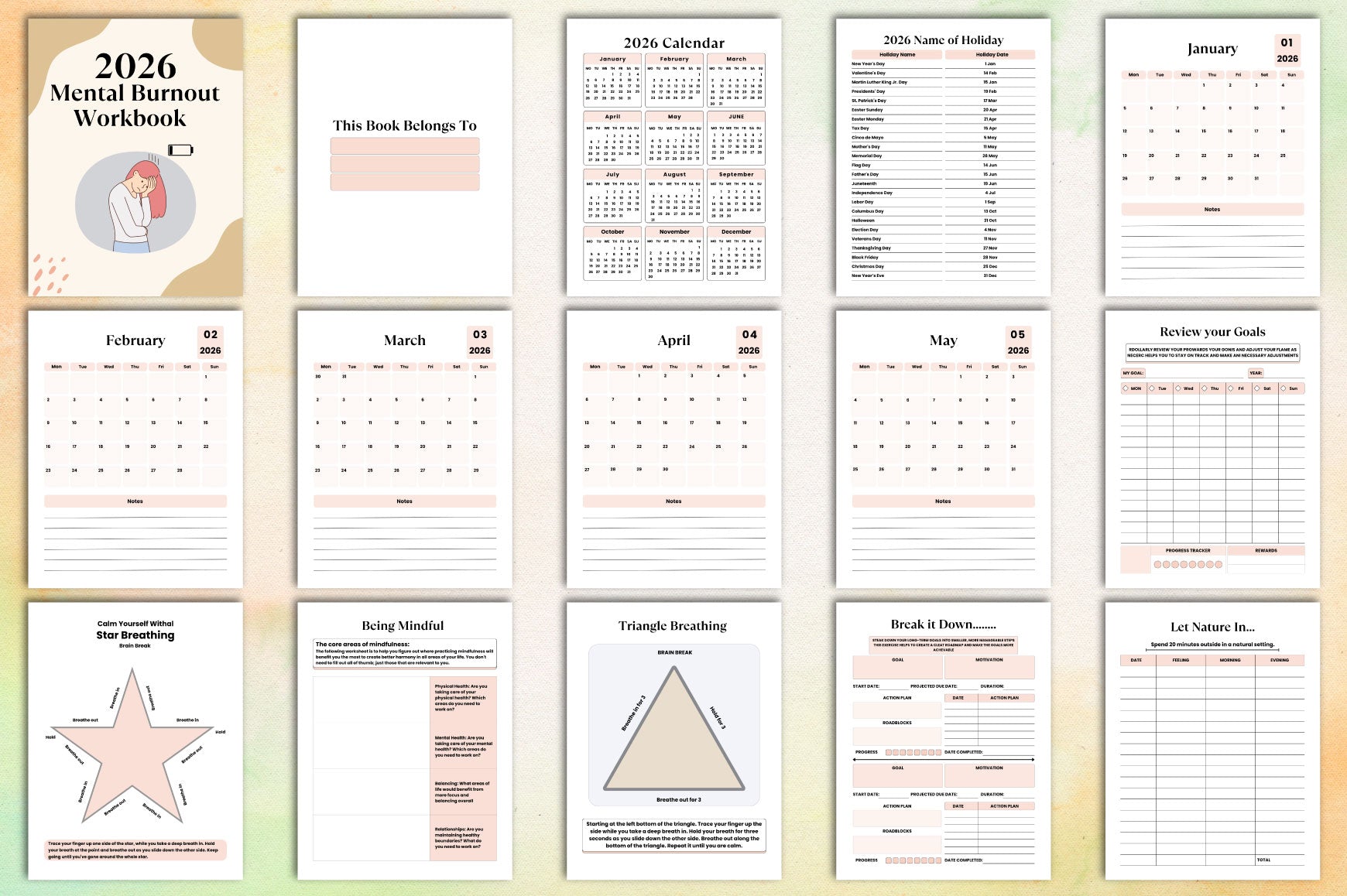 Mental Burnout Workbook for Recovery and Wellness