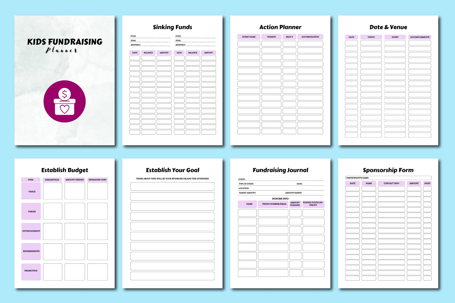 Kids Fundraising Planner