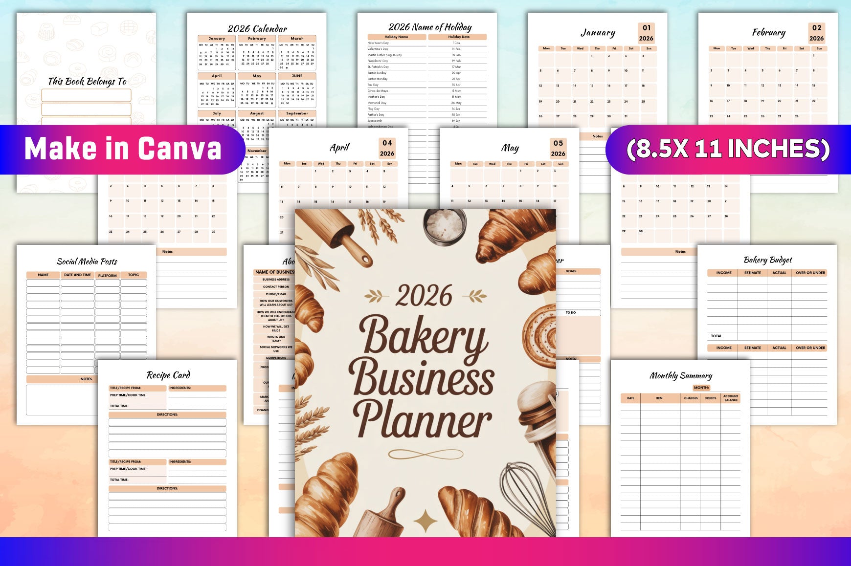 Bakery Business Planner Template