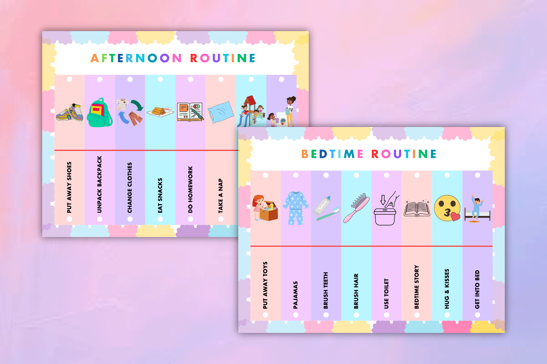 Flip Up Routine Flip Routine Chart for Kids