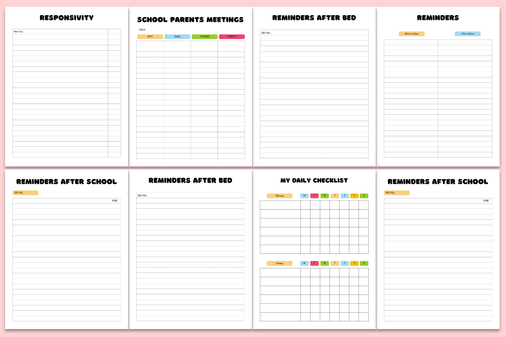Back to School Planner
