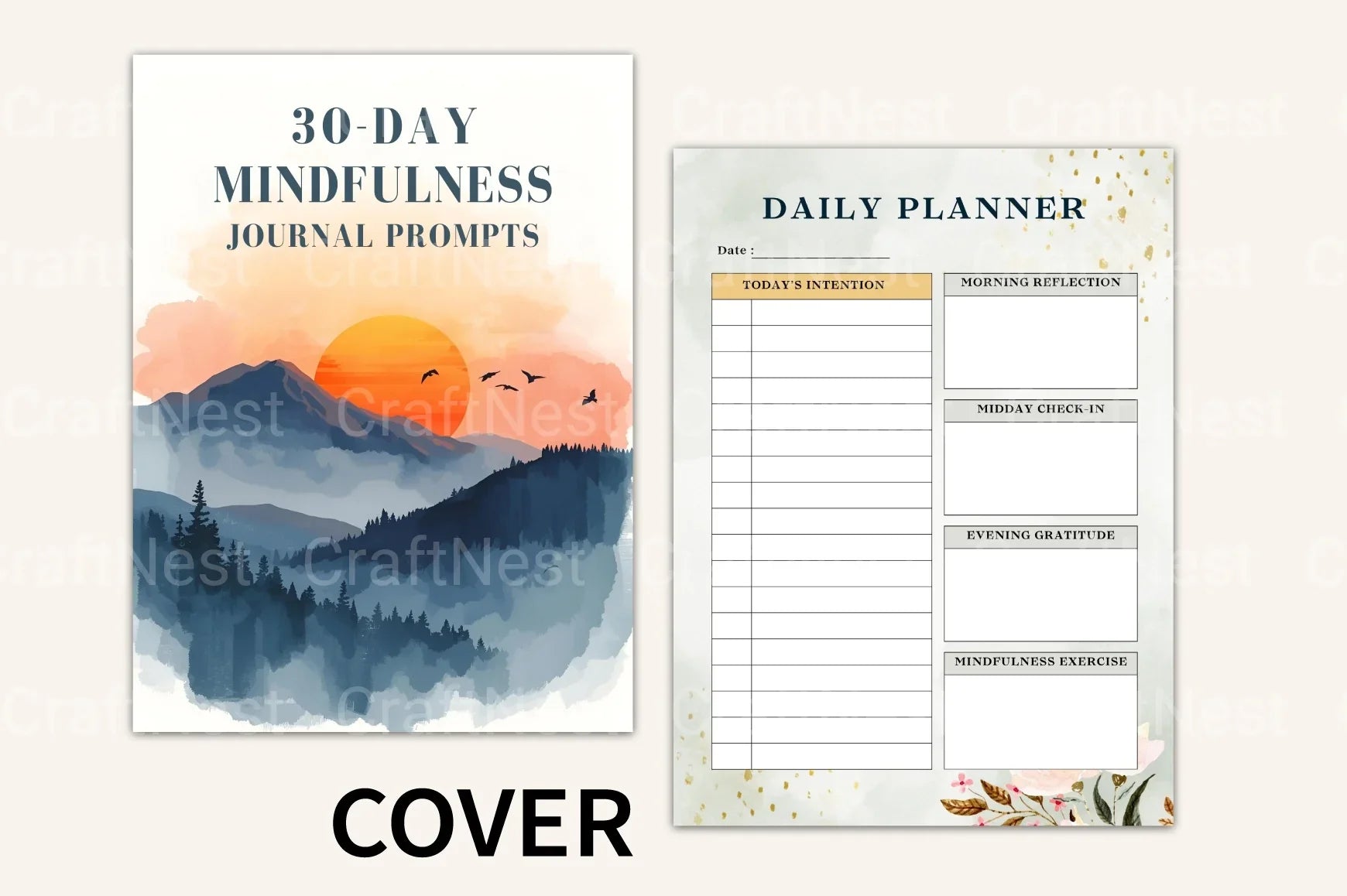 Daily Mindfulness Prompts for Enhanced Well-being - CraftNest - Digital Crafting and Art