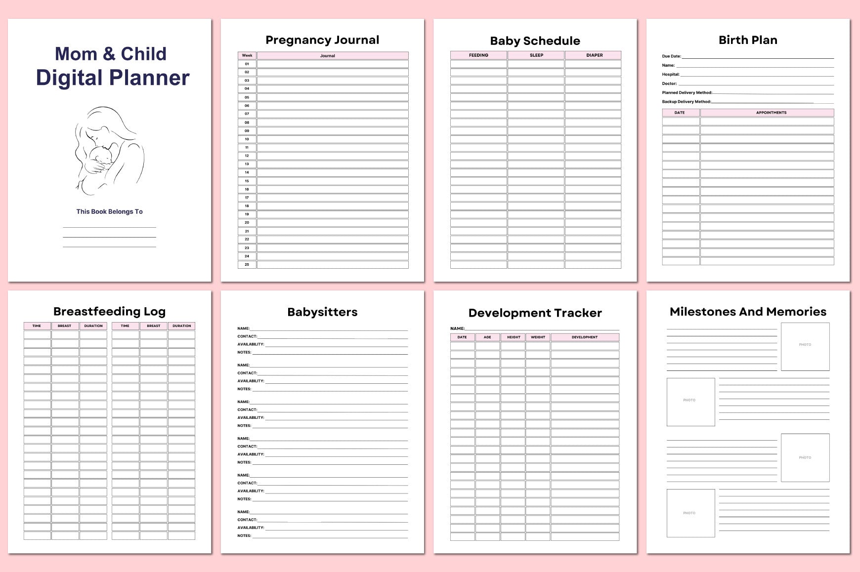 Mom Child Planner