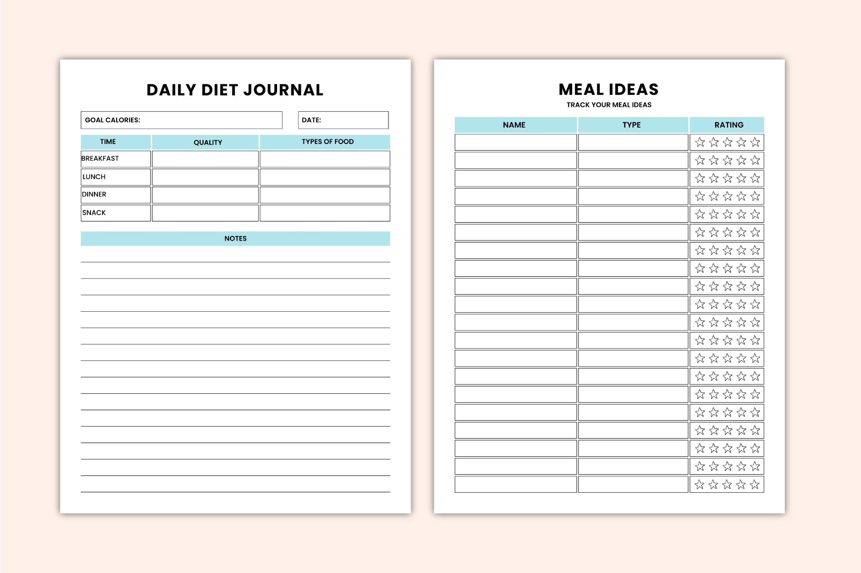 Meal Prep Nutrition Journal