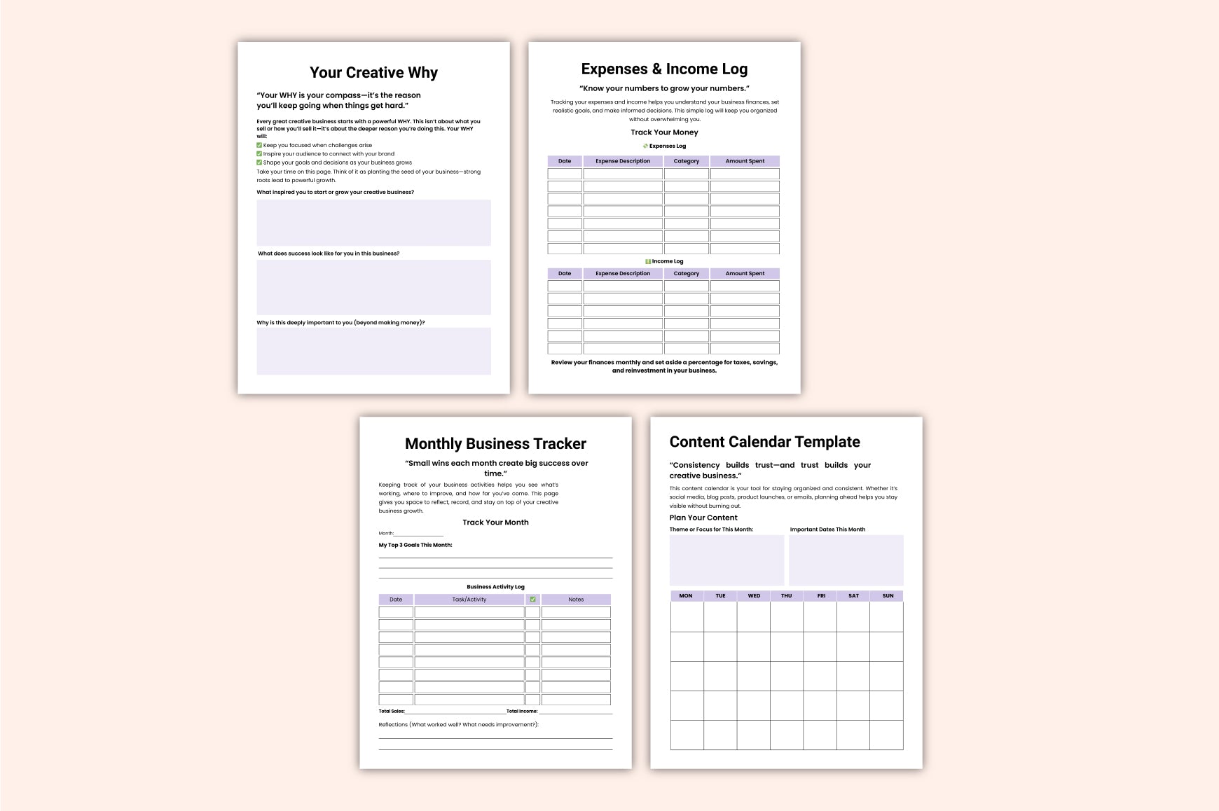 Artistic Business Success Guide Planner