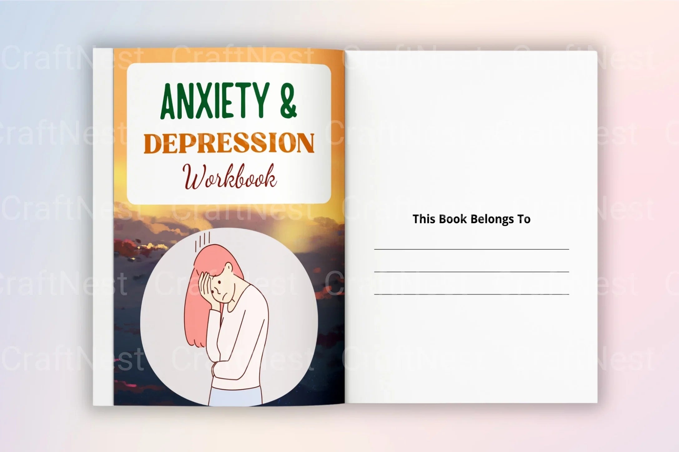 Anxiety & Depression Workbook for Personal Growth - CraftNest - Digital Crafting and Art