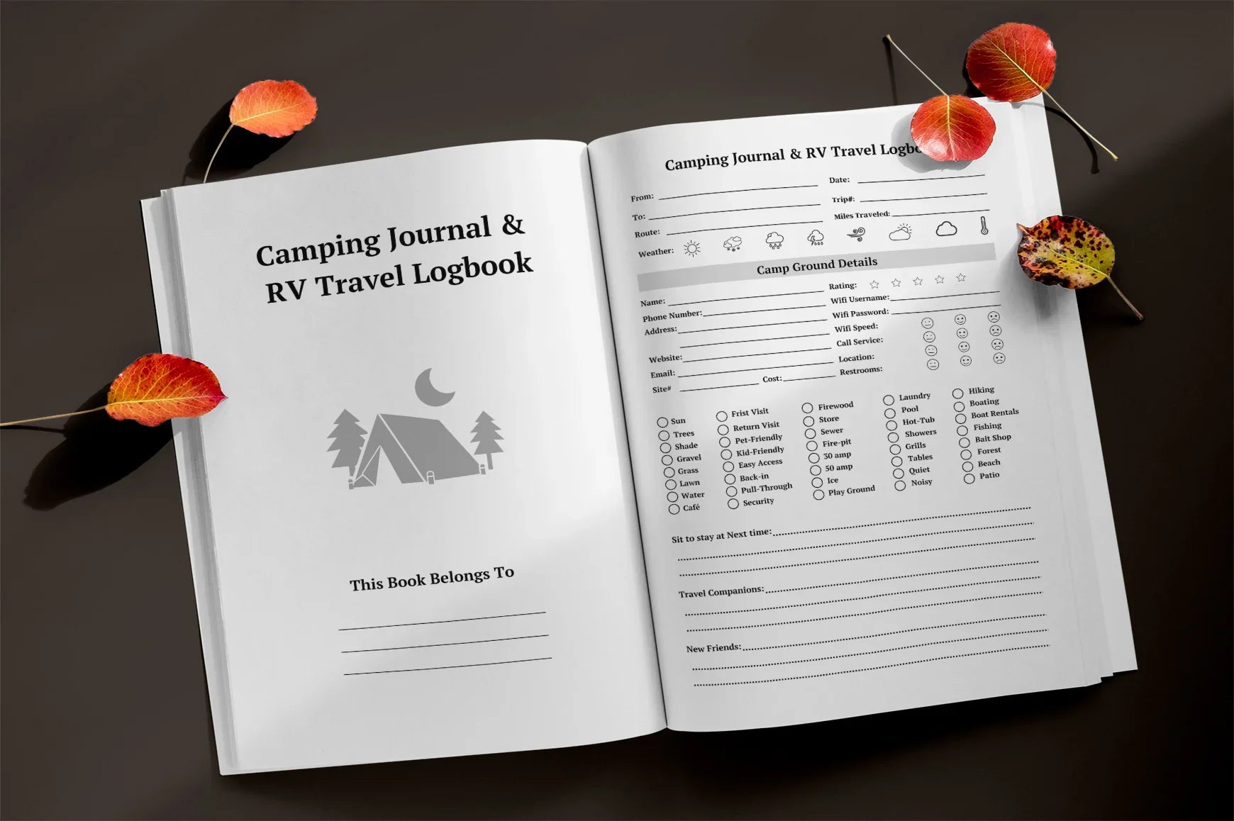 Camping RV Travel Logbook Planner - CraftNest - Digital Crafting and Art