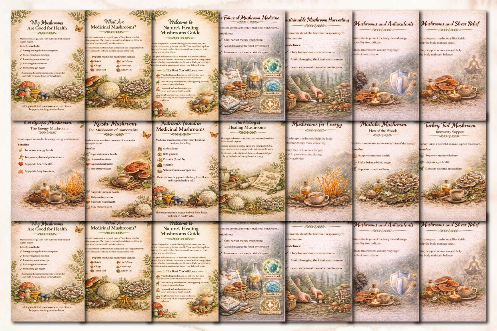 Nature Healing Mushrooms Guide Planner