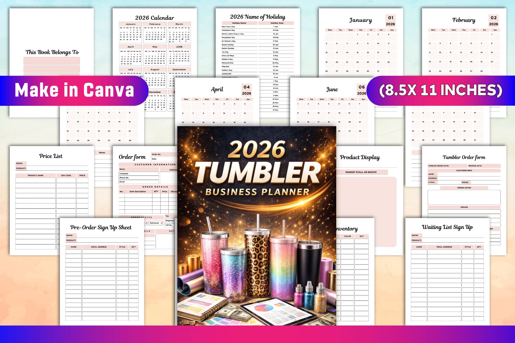 Tumbler Business Planner Template