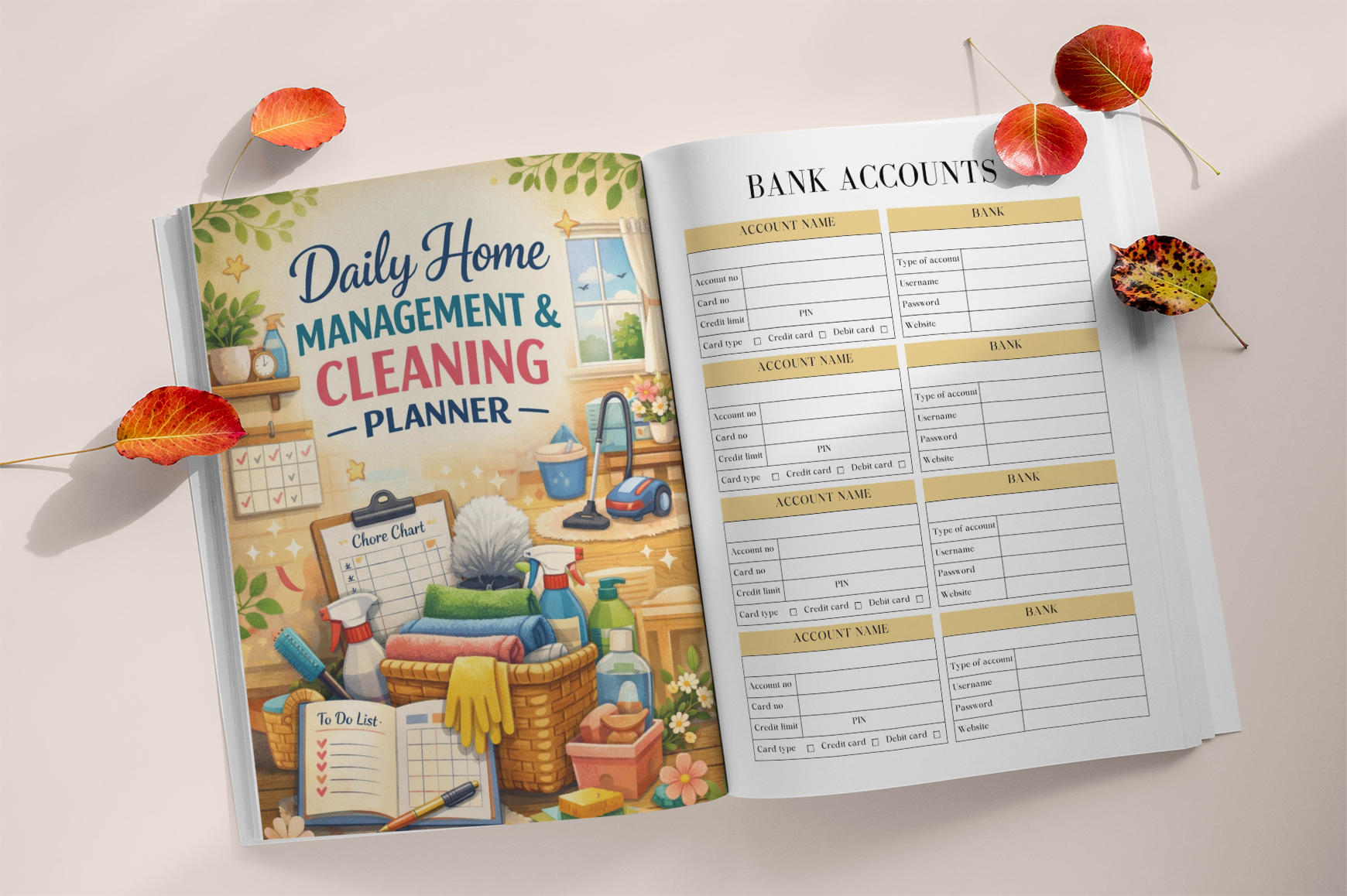 Daily Home Management Cleaning Planner