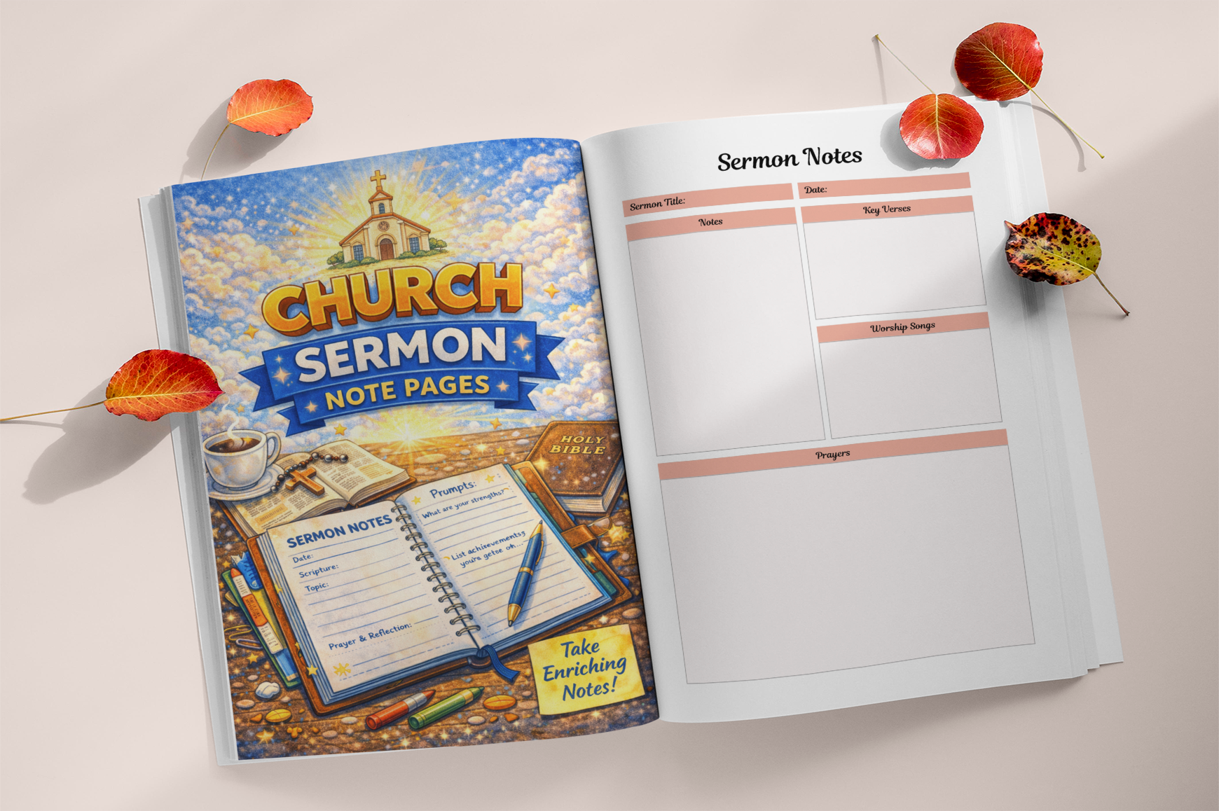 Church Sermon Note Journal