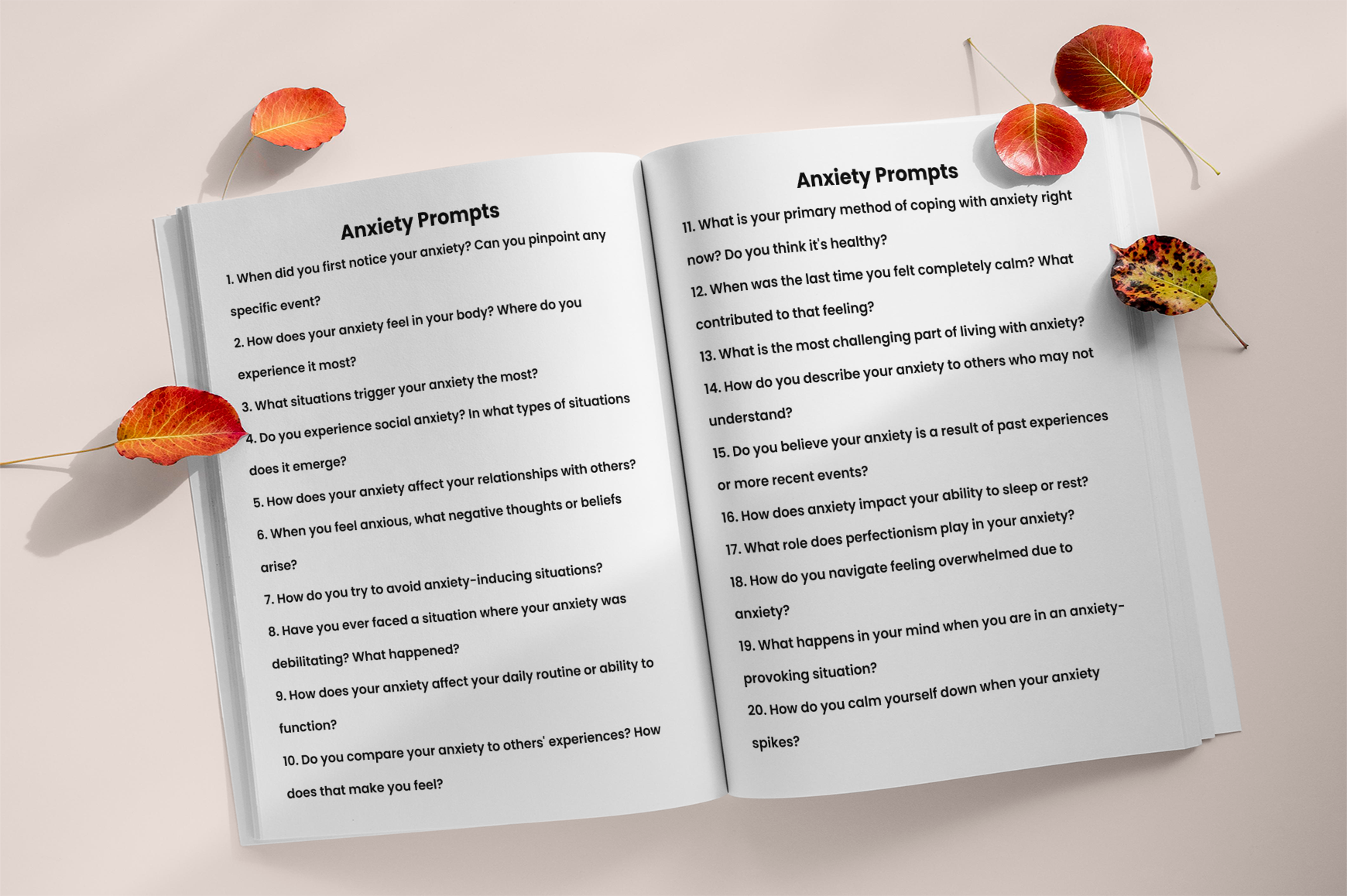 Overcoming Anxiety Writing Prompts
