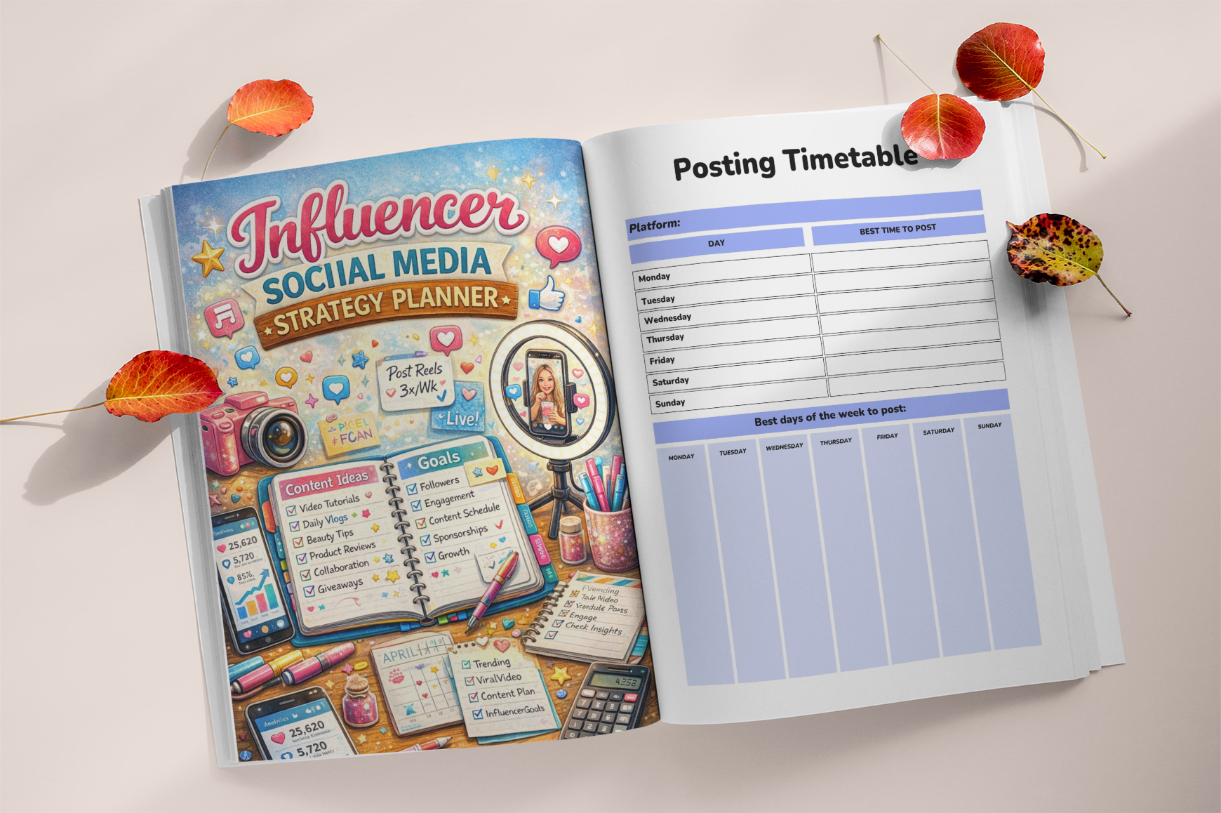 Influencer Social Media Strategy Planner