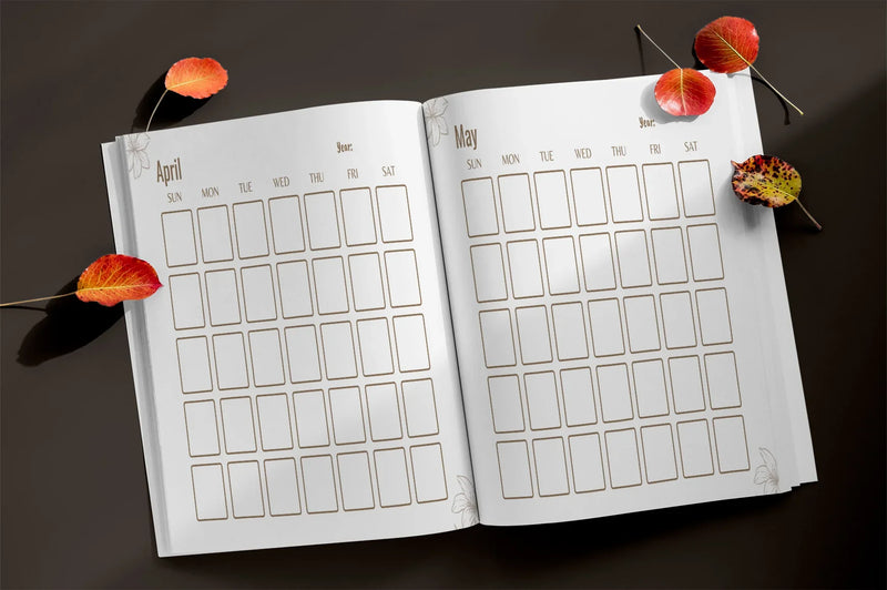 Blank Monthly Calendar Planner - CraftNest - Digital Crafting and Art