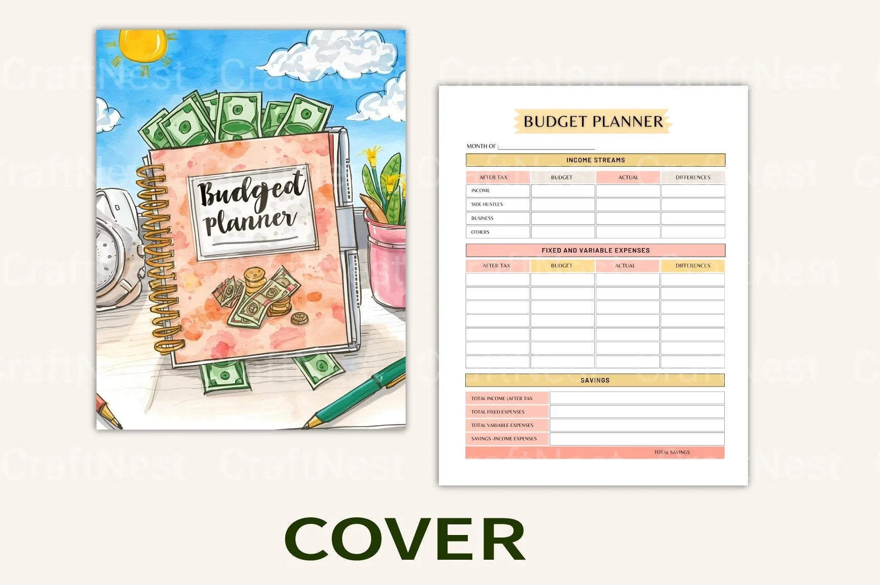 Budget Planner Template - CraftNest - Digital Crafting and Art