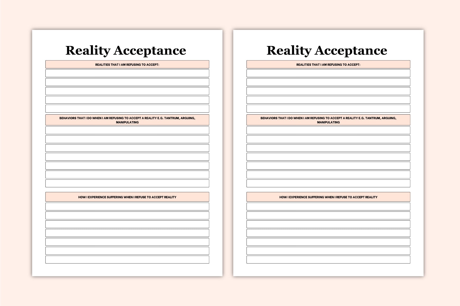 Self Acceptance Reflection Journal