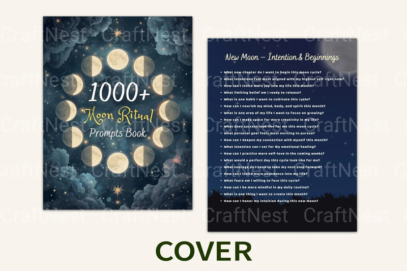 Moon Ritual Prompts Book - CraftNest - Digital Crafting and Art