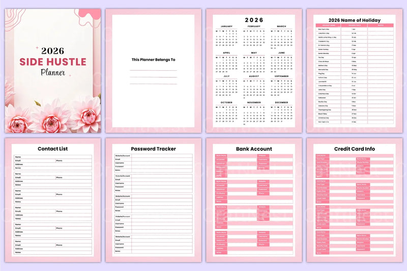 Side Hustle Planner for Entrepreneurs - CraftNest - Digital Crafting and Art
