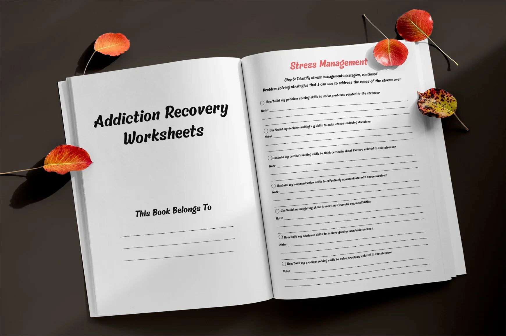Addiction Recovery Worksheets Planner Bundle - CraftNest - Digital Crafting and Art