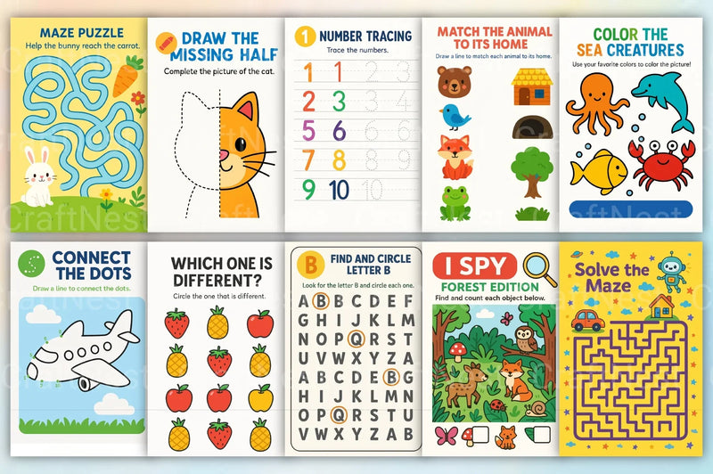 Free Kids Fun Activity Book - CraftNest - Digital Crafting and Art