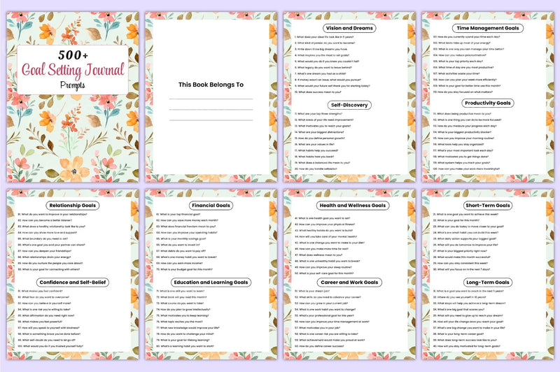 500 Goal Setting Prompts for Success - CraftNest - Digital Crafting and Art