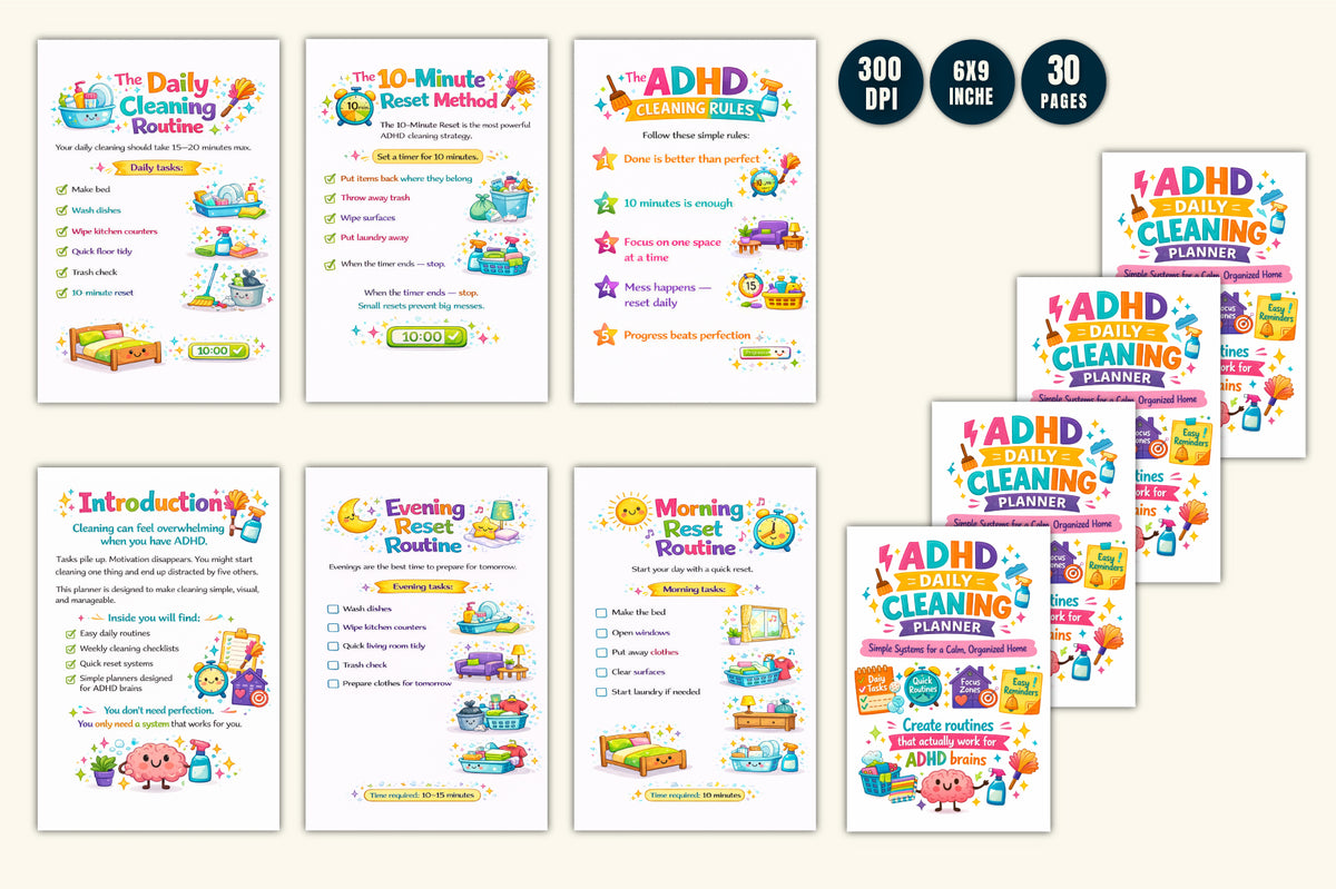 Adhd Daily Cleaning Planner