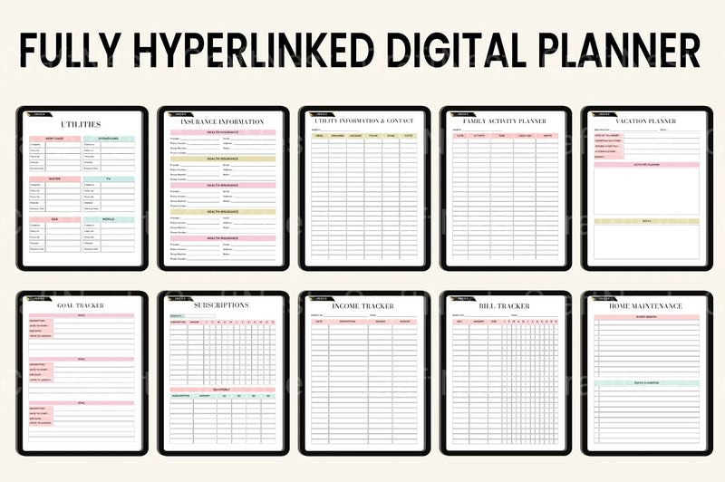 Complete House Management Binder for Organization - CraftNest - Digital Crafting and Art