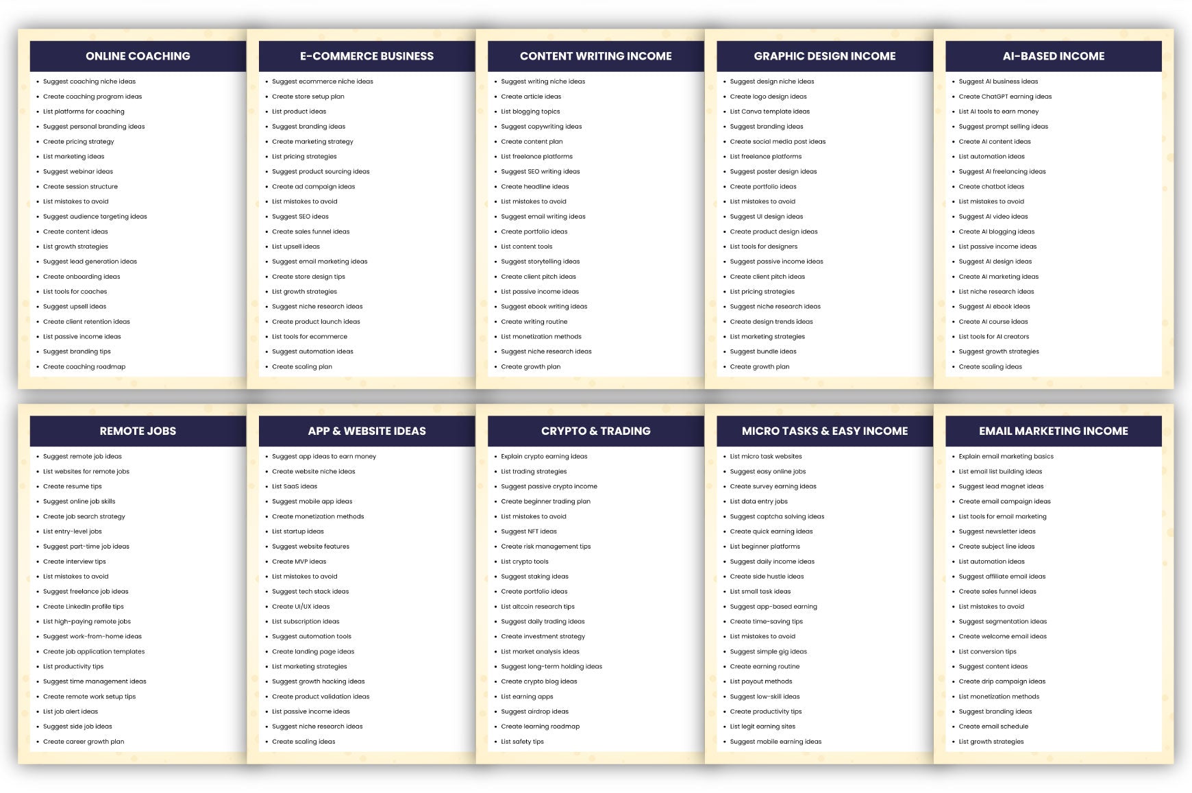 Online Earning Prompts