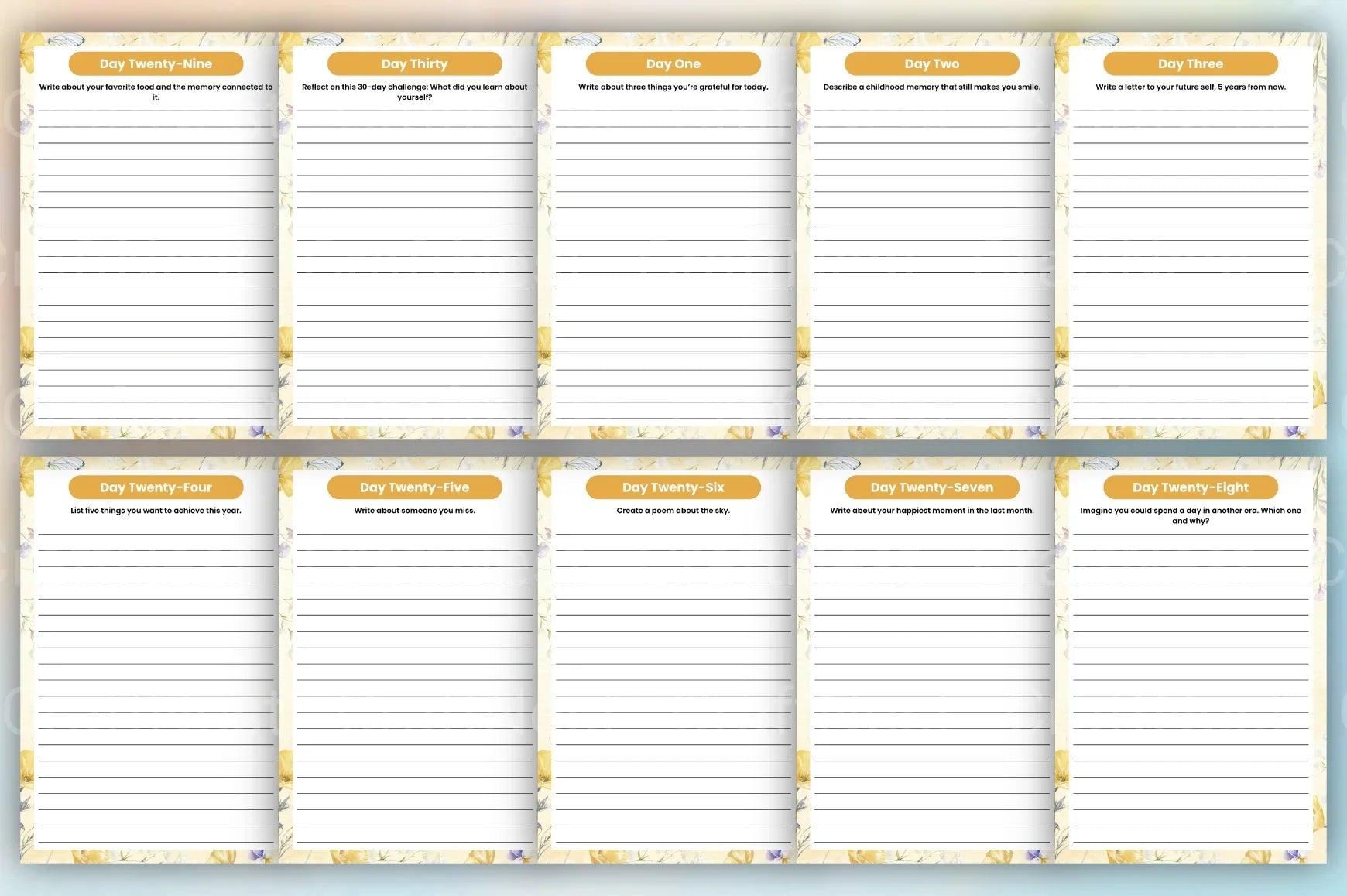 Day Writing Challenge Workbook - CraftNest - Digital Crafting and Art