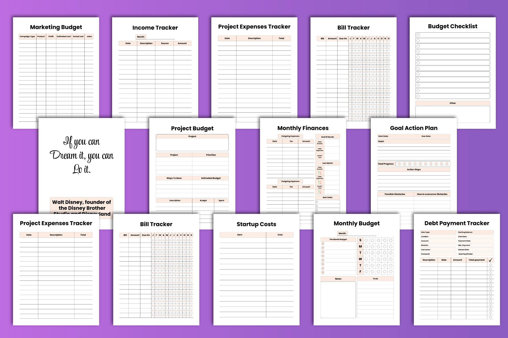 Financial Project Planner Template