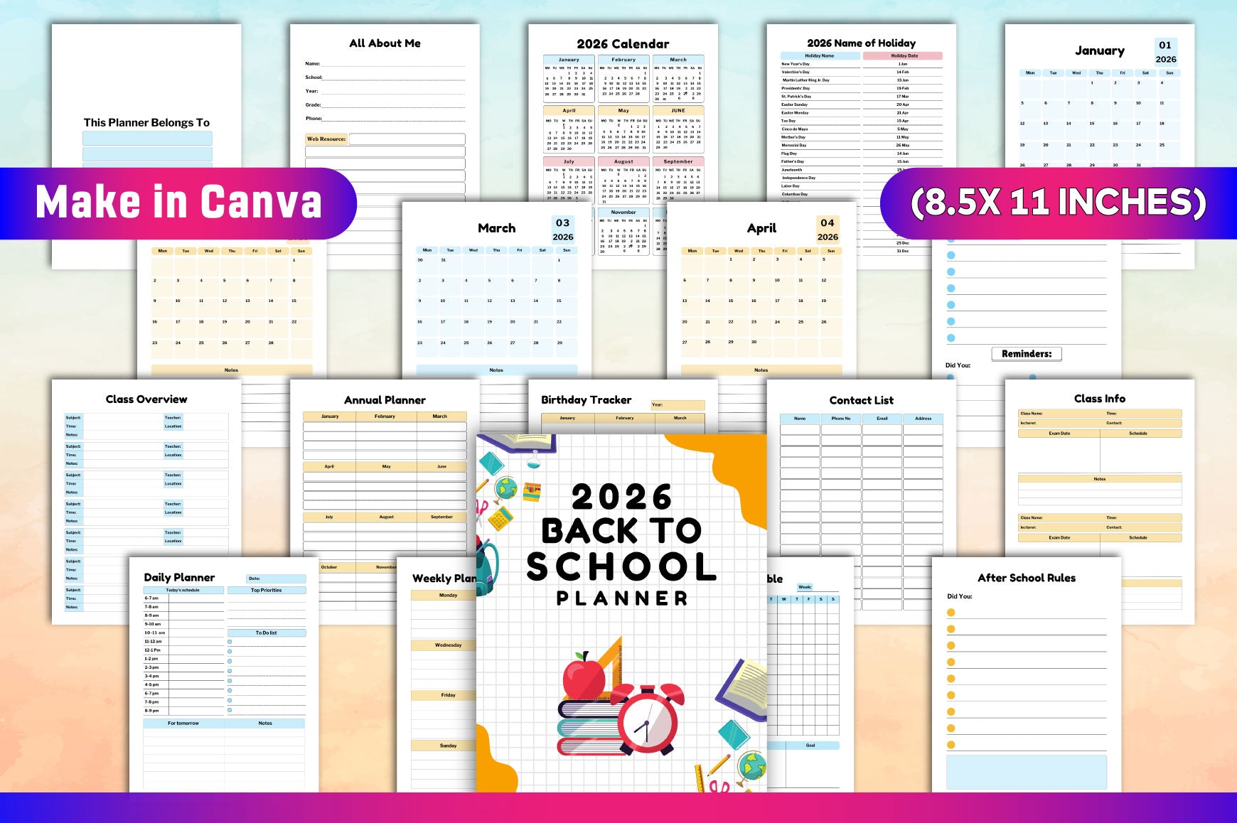 Back to School Planner