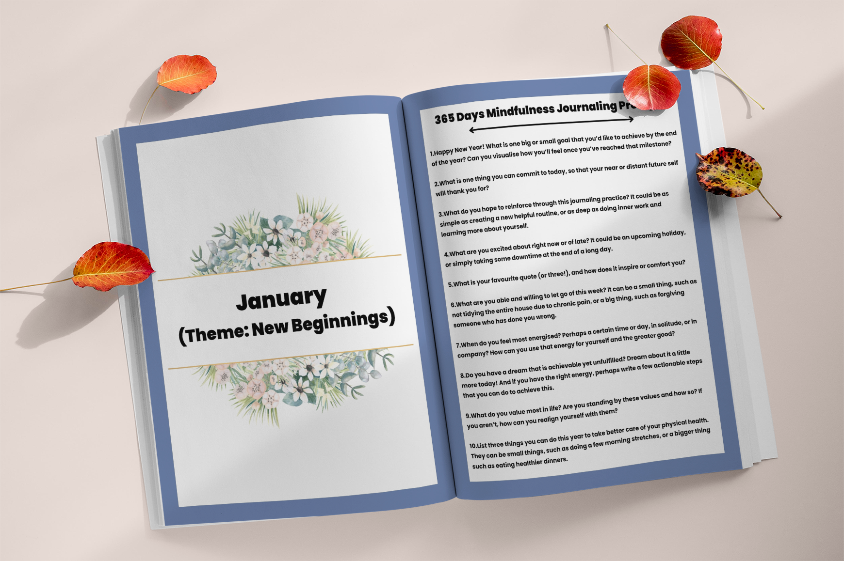Days of Mindfulness Journaling Prompts