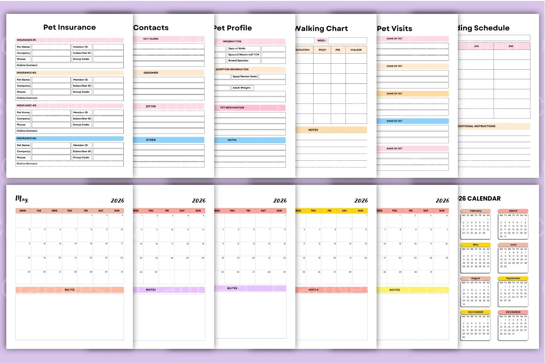 Pet Care Planner: Organize Your Pet's Health & Schedule - CraftNest - Digital Crafting and Art
