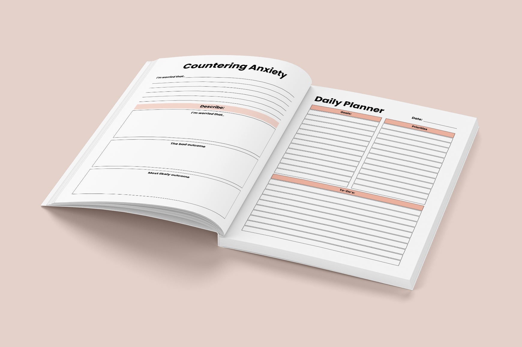 Mental Wellness Worksheets Planner