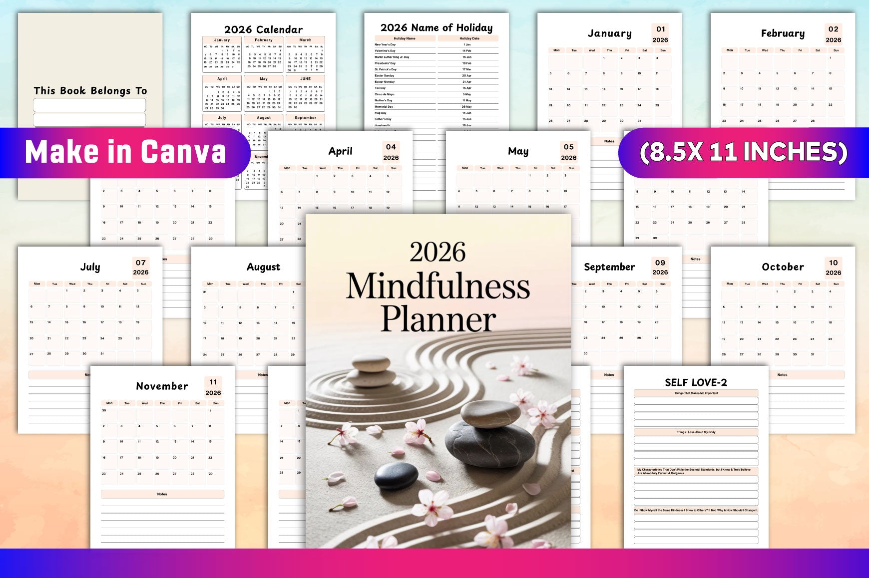 Mindfulness Planner for Daily Focus and Well-being