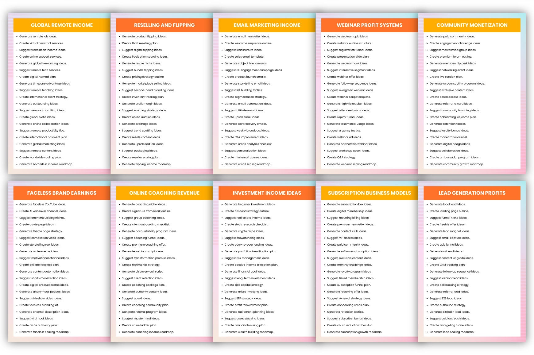 Creative Earn Prompts