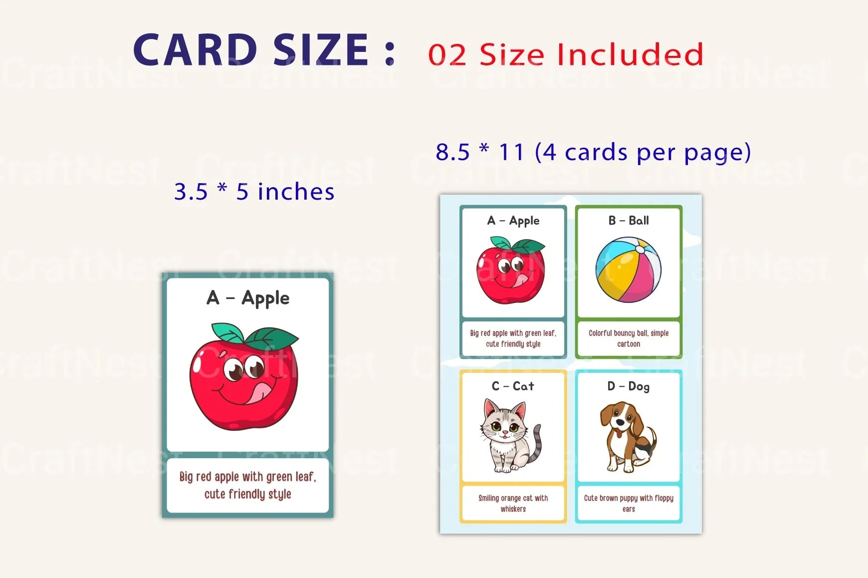 Alphabet Learning Flash Cards for Kids - CraftNest - Digital Crafting and Art
