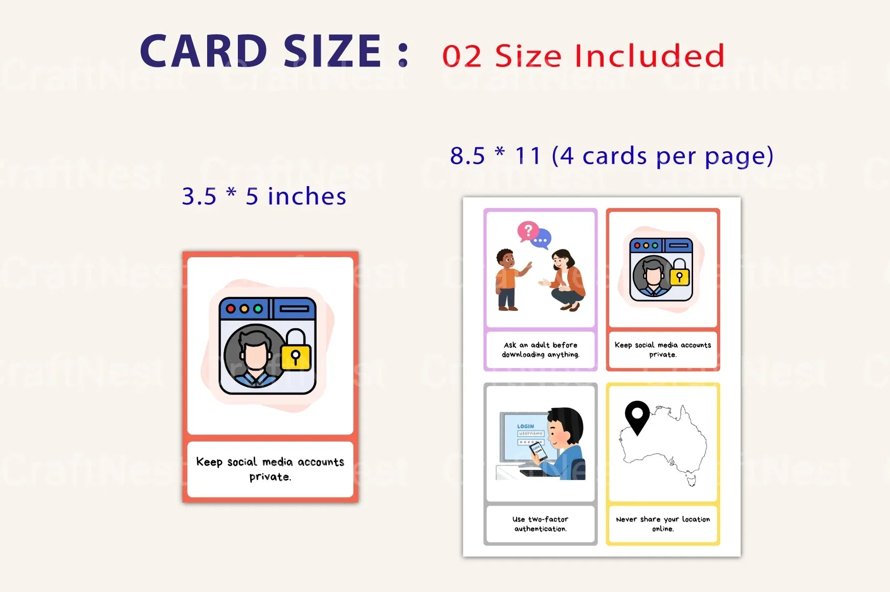 Online Security and Bullying Flash Cards - CraftNest - Digital Crafting and Art