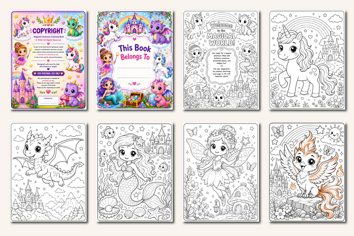 Magical Creatures Coloring Book