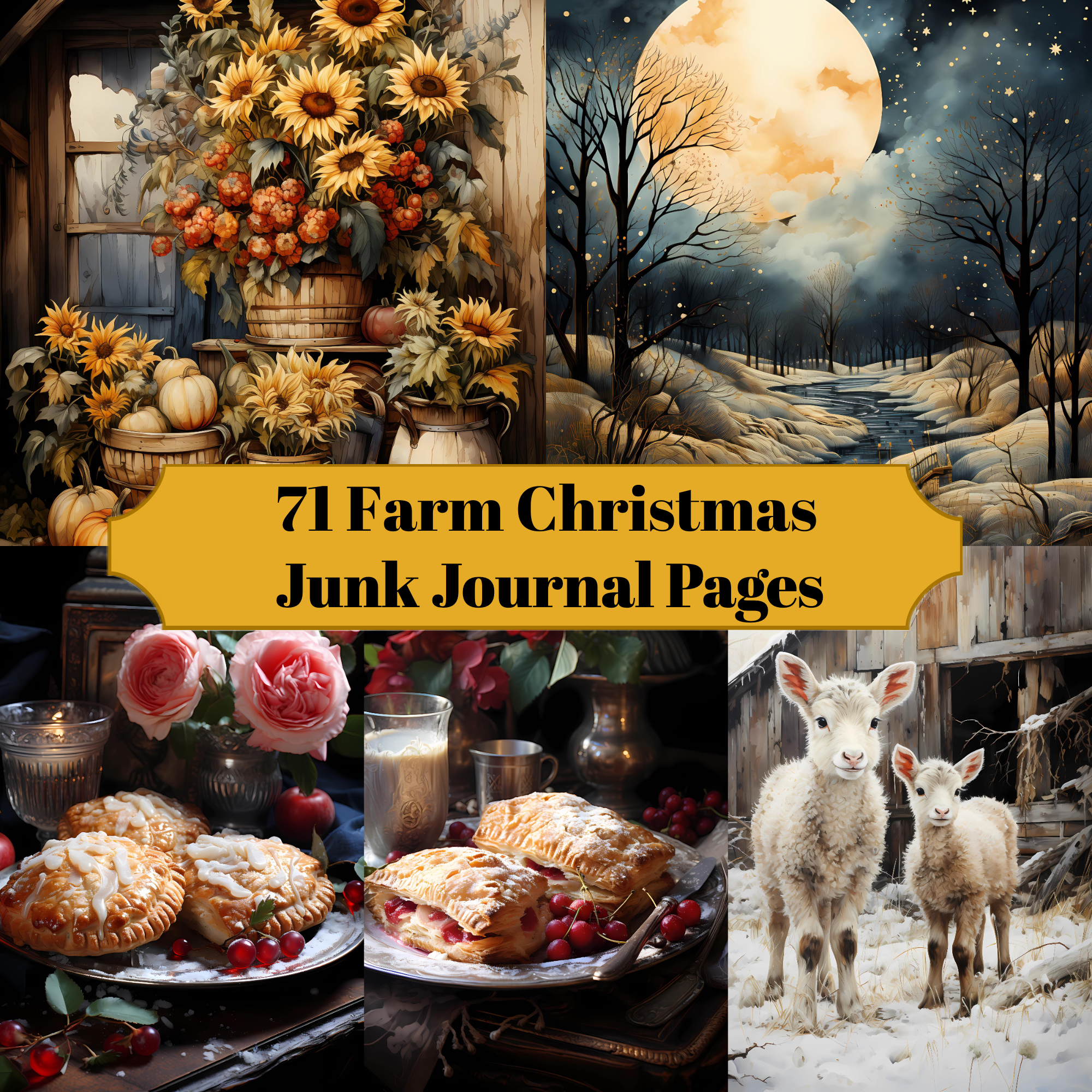 Farm Christmas Junk Journal Pages - CraftNest
