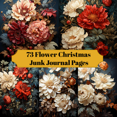 Flower Christmas Junk Journal Pages - CraftNest