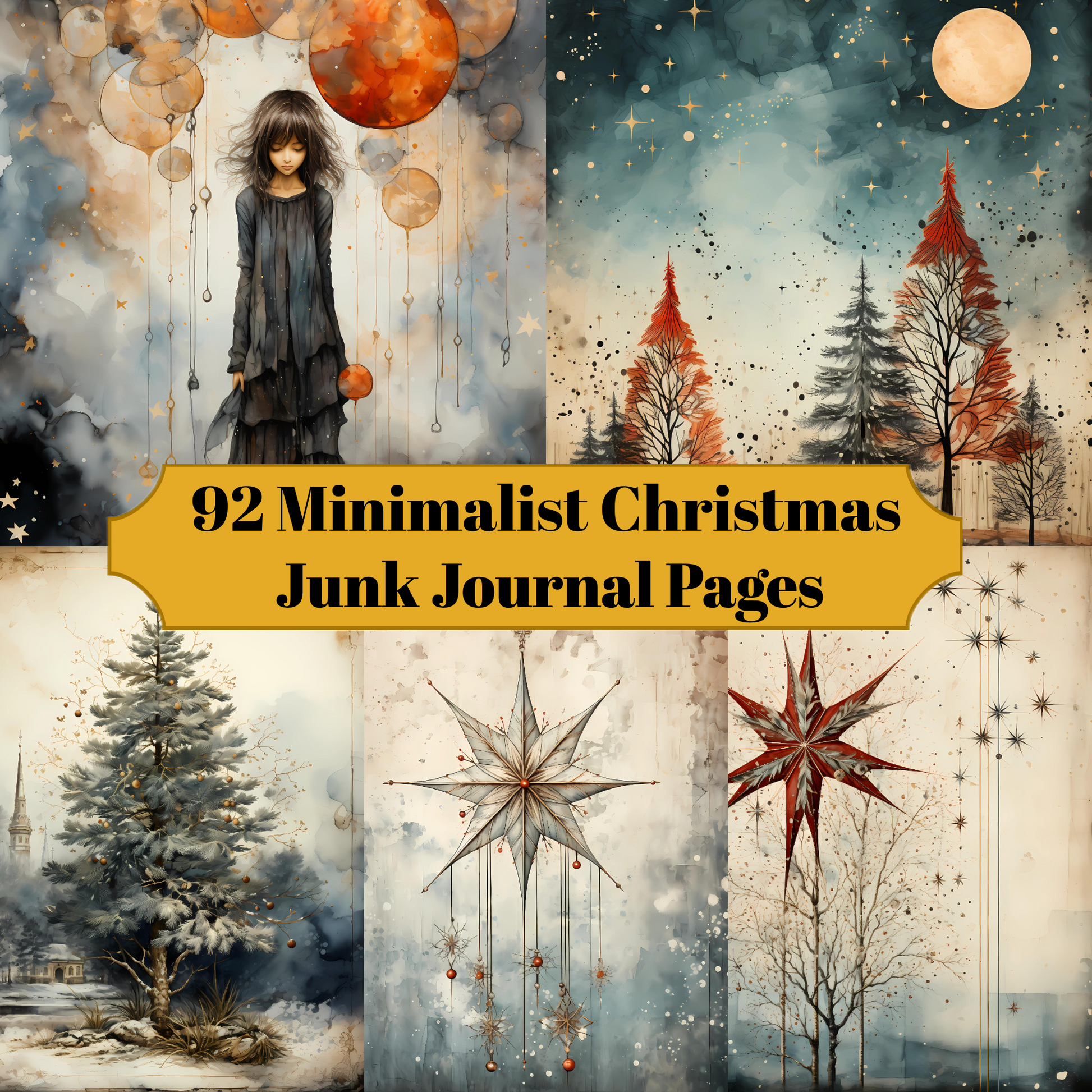 Minimalist Christmas Junk Journal Pages - CraftNest