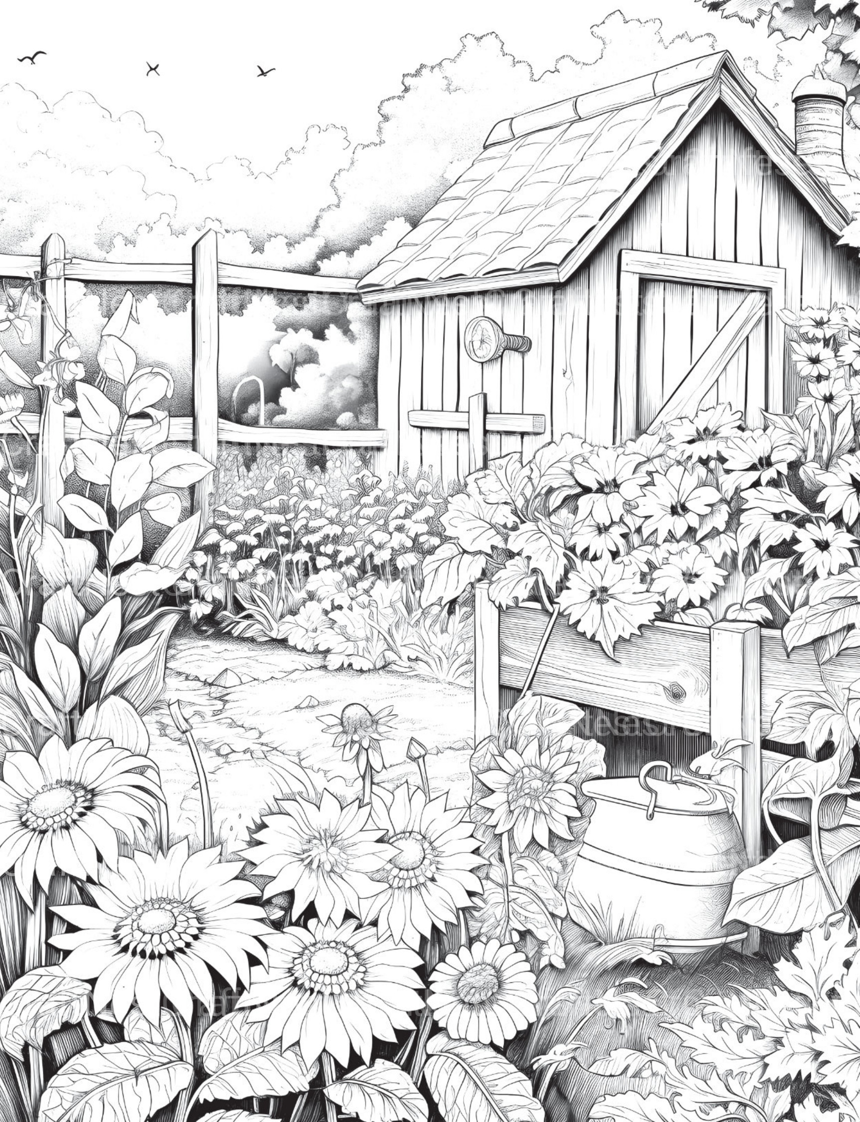 Farmers Garden Coloring Book 2 - CraftNest - Digital Crafting and Art