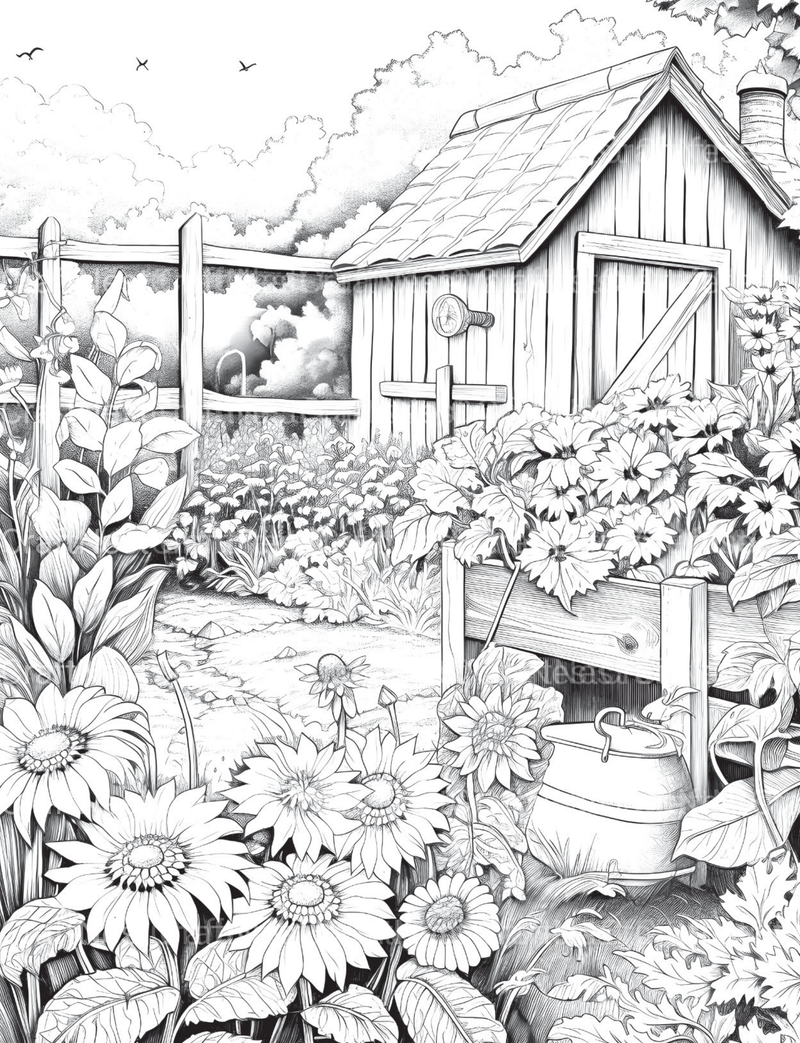 Farmers Garden Coloring Book 2 - CraftNest - Digital Crafting and Art