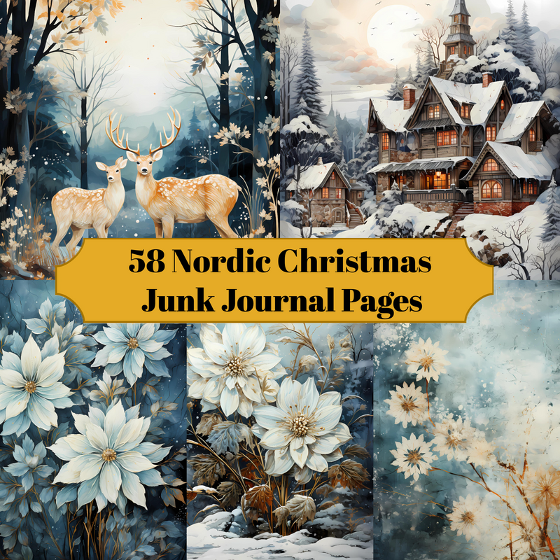 Nordic Christmas Junk Journal Pages - CraftNest