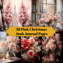 Pink Christmas Junk Journal Pages - CraftNest