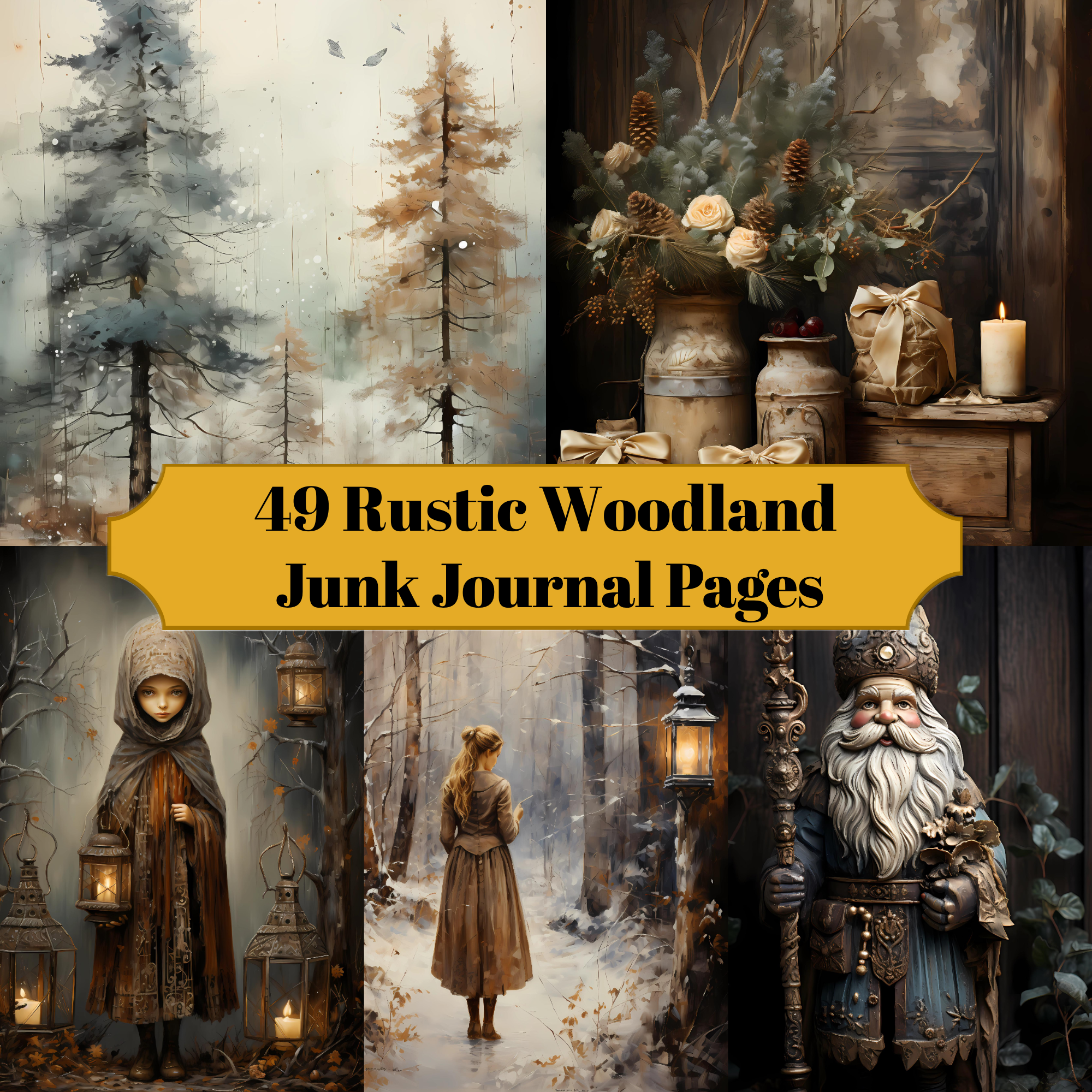 Rustic Woodland Junk Journal Pages - CraftNest