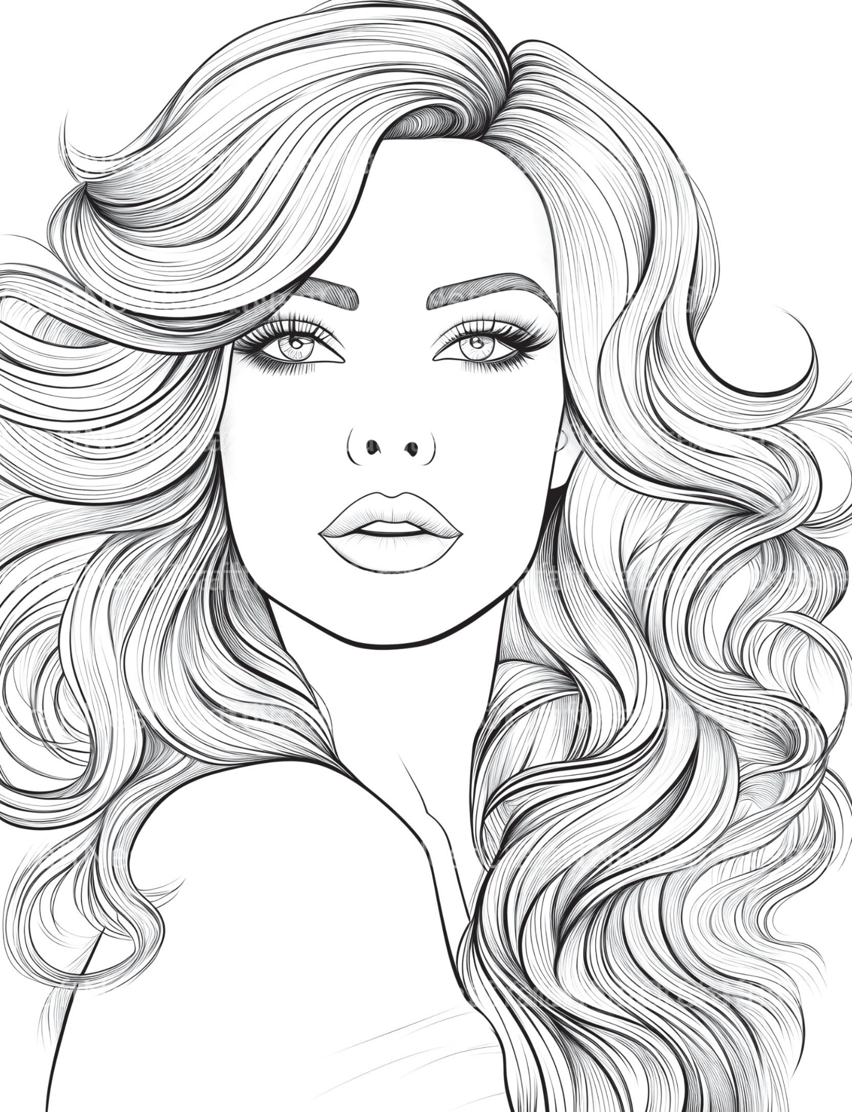 Beautiful Women Coloring Book - CraftNest - Digital Crafting and Art