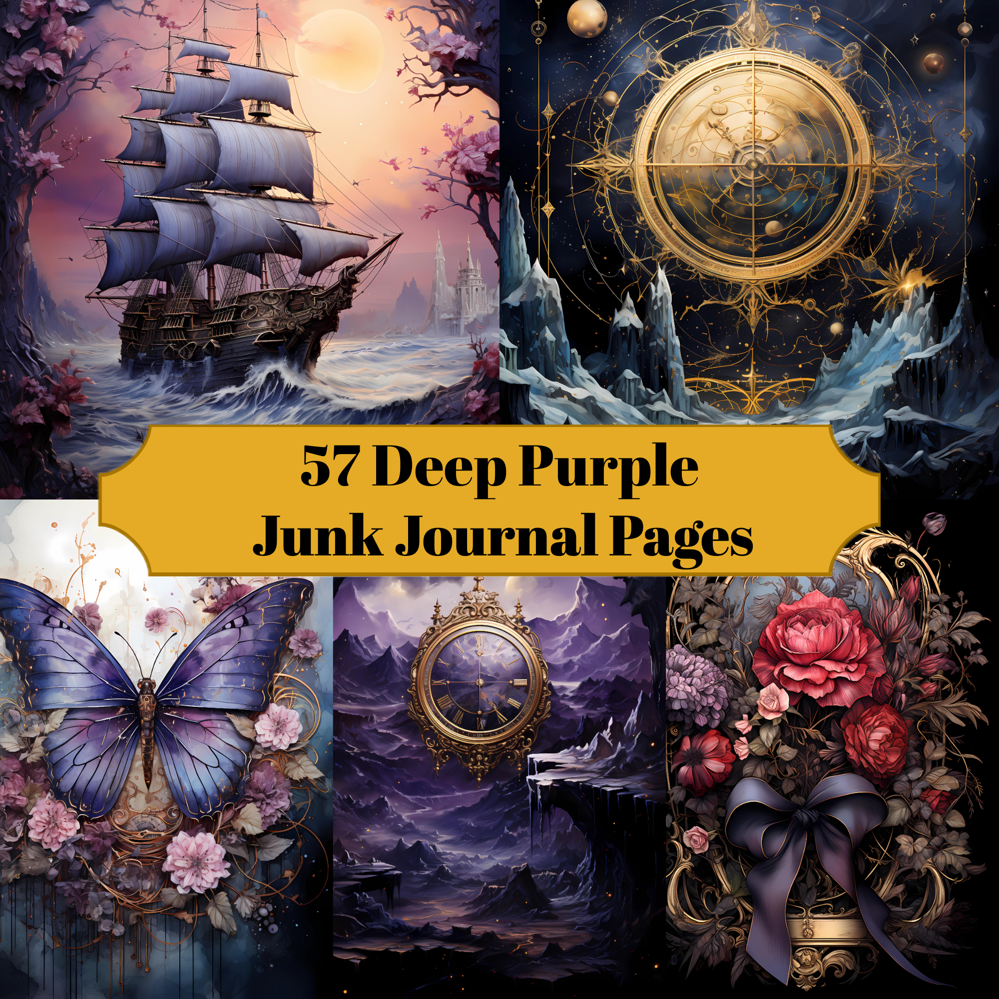 Deep Purple Junk Journal Pages - CraftNest